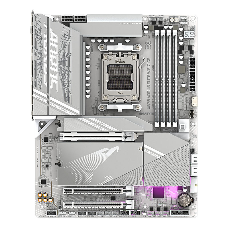 GIGABYTE X870 AORUS ELITE WIFI7 ICE AMD X870 Sokkel AM5 ATX - Billede 2